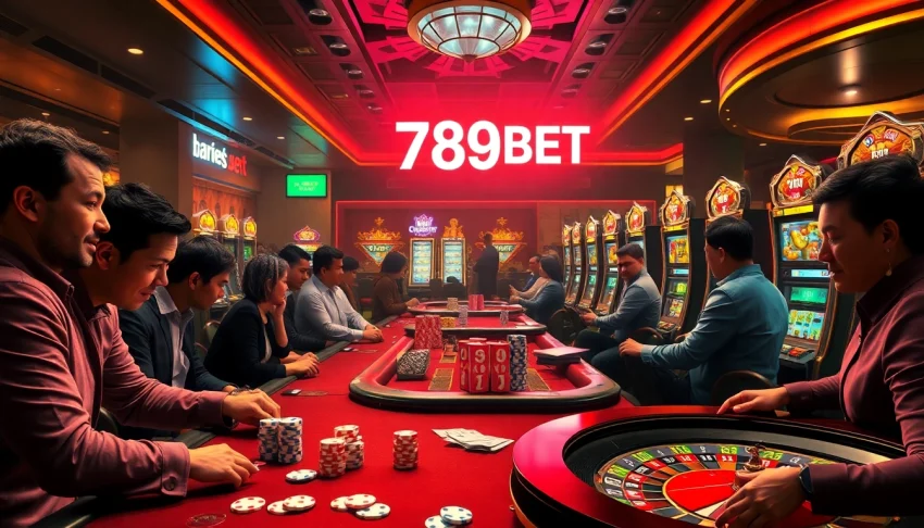 Experience high-stakes excitement at 789BET’s vibrant casino, showcasing poker, slots, and roulette games.
