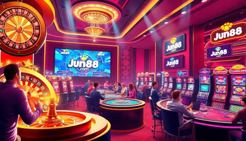 Experience thrilling gameplay at Jun88 com with dynamic tables, slot machines, and exciting casino ambiance.