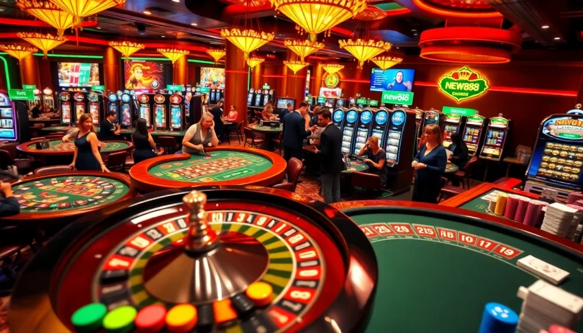 new888 offers thrilling casino experiences with roulette and vibrant slot machines.
