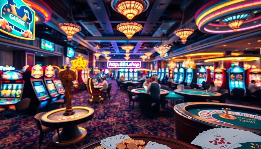 Experience the thrill of betting at http://88aa.shop/, where vibrant casino tables and slot machines create an exhilarating atmosphere.
