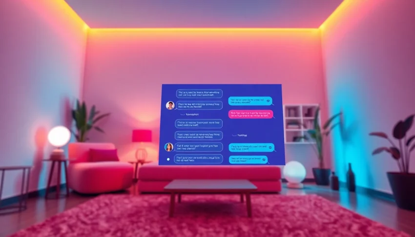 Engaging visual of a friendly AI chat interface for porn ai chat, showcasing vibrant colors and modern design.