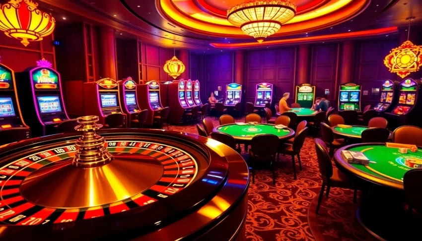 Experience the thrill of betting at nhà cái W388 with vibrant casino tables and players enjoying exciting games.