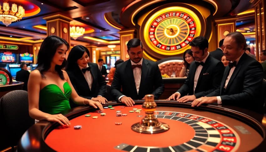 Explore the thrilling atmosphere of gambling at ok789.ws with exciting poker games and vibrant casino tables.